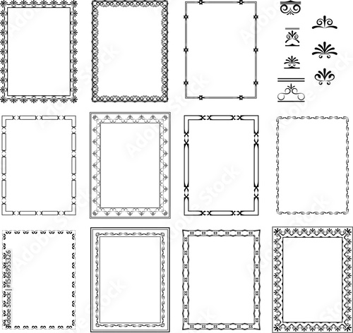 vector frames black on a white background