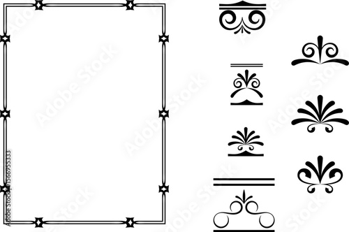 vector frames black on a white background