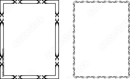 vector frames black on a white background