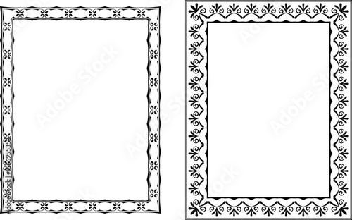 vector frames black on a white background
