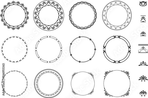 vector frames black on a white background