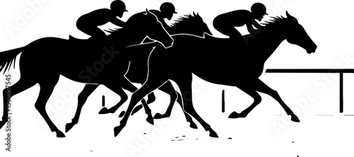 Horse Racing Jockeys Silhouette vector bundle