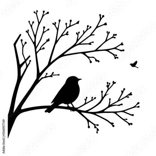 Bird Sitting on Branch