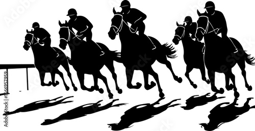 horses, riders, equestrian mountain city vector bundle
