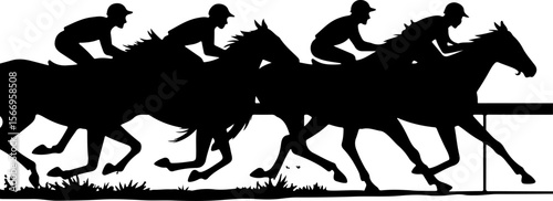 Horse Racing  Action Finish Line Silhouette vector bundle