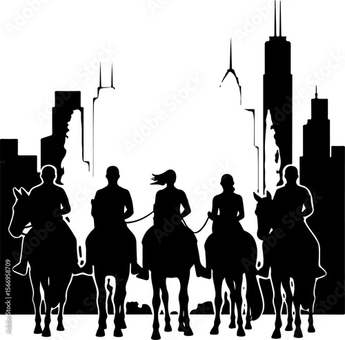 Horse Racing  Action Finish Line Silhouette vector bundle