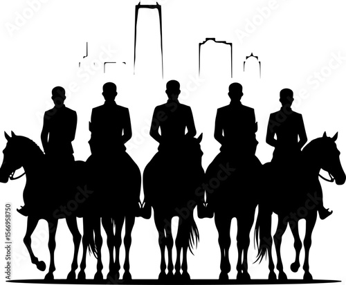 Horse Racing  Action Finish Line Silhouette vector bundle