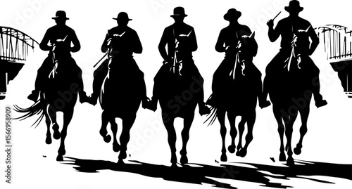 horses, riders, equestrian mountain city vector bundle