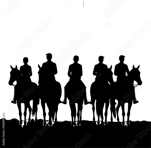 Horse Racing  Action Finish Line Silhouette vector bundle