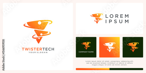 Twister tech logo design template