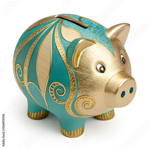 piggy bank isolated on white