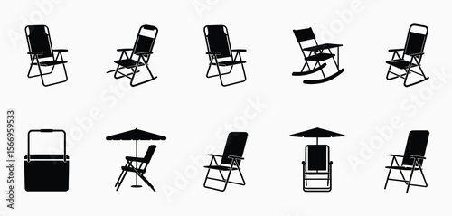 Collection of Outdoor Folding Chairs and Rocking Chairs