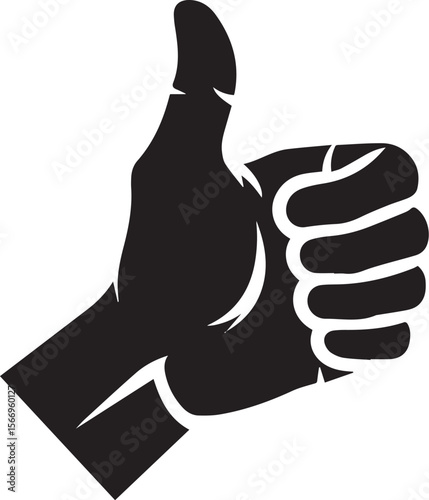 thumb up vector  silhouette 