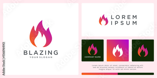 Fire blazing logo design template