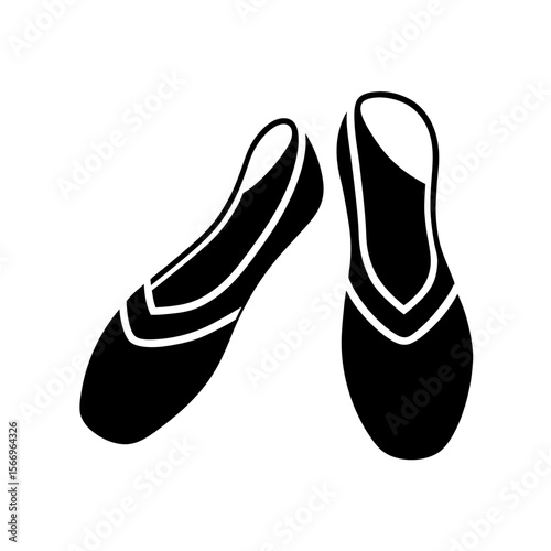 ballet flats icon silhouette on white background.svg
