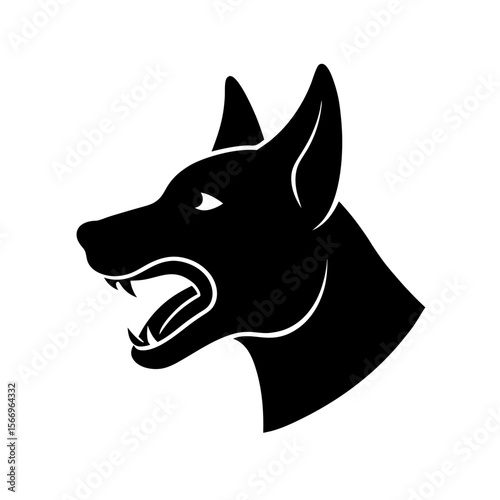barking dog head icon silhouette on white backgrou (2).svg