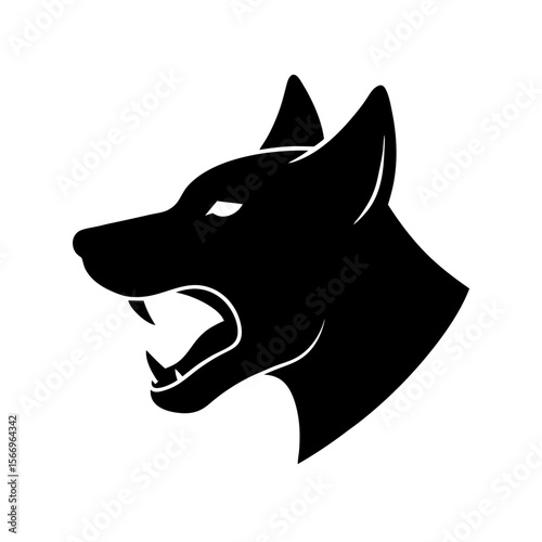 barking dog head icon silhouette on white backgrou (3).svg