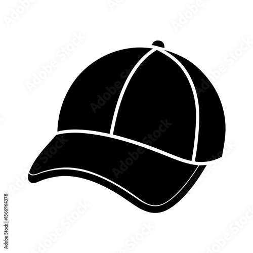 baseball cap icon silhouette on white background.svg