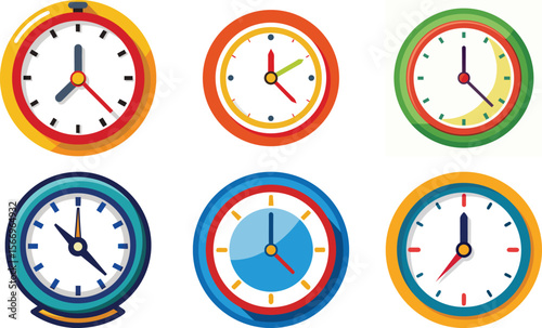 Colorful Clocks Timekeeping Design Collection,