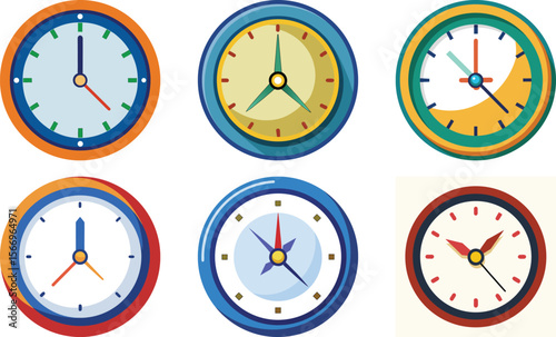 Colorful Clocks Time Management Designs