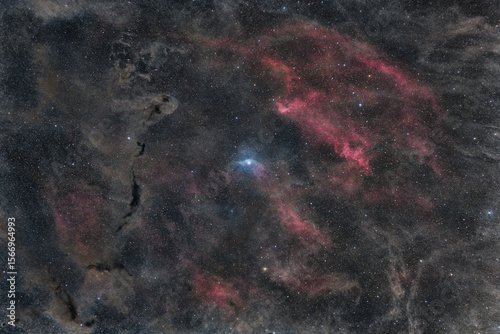Fototapeta Naklejka Na Ścianę i Meble -  Zeta Ophiuchi and Bow Shock Nebula with Dark Clouds – Deep Space Astrophotography