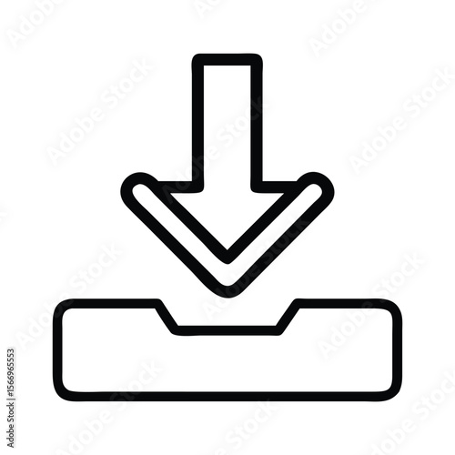 Download arrow pointing into box icon symbol