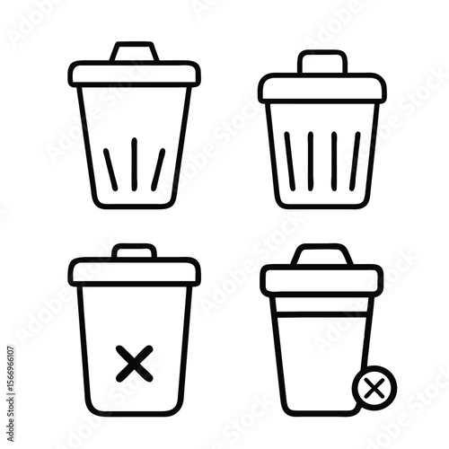 Trash bin icons delete remove trash can recycle