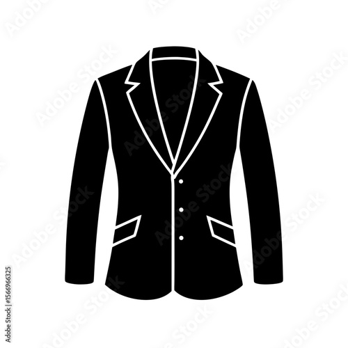 blazer icon silhouette on white background  .svg