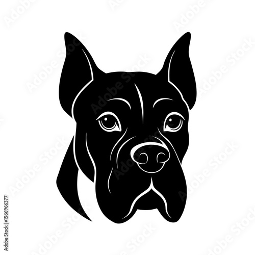 boxer dog head icon silhouette on white background (1).svg