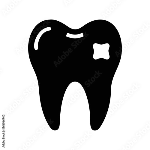Illustration of a tooth with cavity showing dental health problem