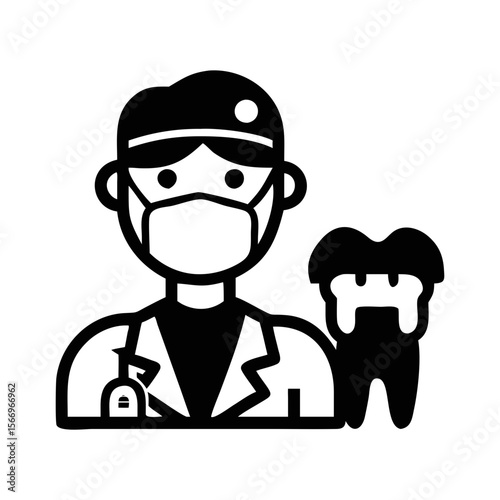 Medical Professional with a Tooth, Promoting Dentistry and Oral Health Services