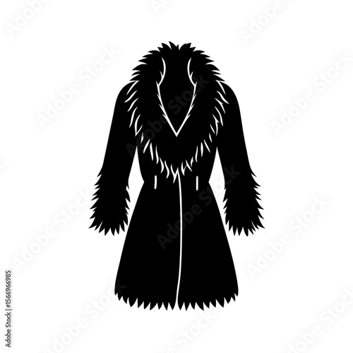 fur coat icon silhouette on white background (1).svg