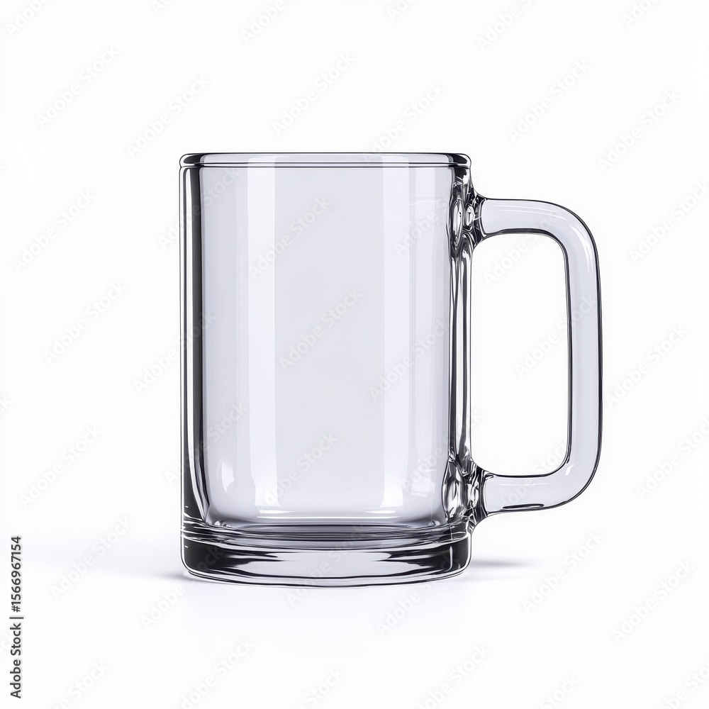 Clear Glass Mug on White Background Clear Glass Mug on White Background