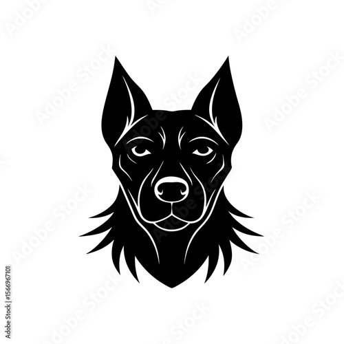gothic style dog head icon silhouette on white bac (3).svg