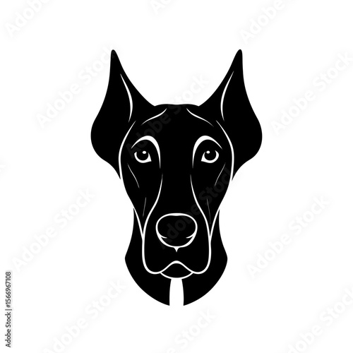 great dane head icon silhouette on white backgroun.svg