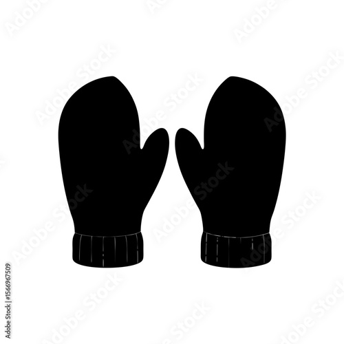 mittens icon silhouette on white background.svg