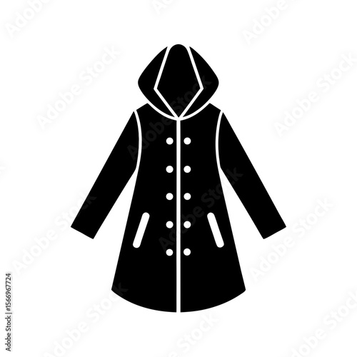 raincoat icon silhouette on white background.svg
