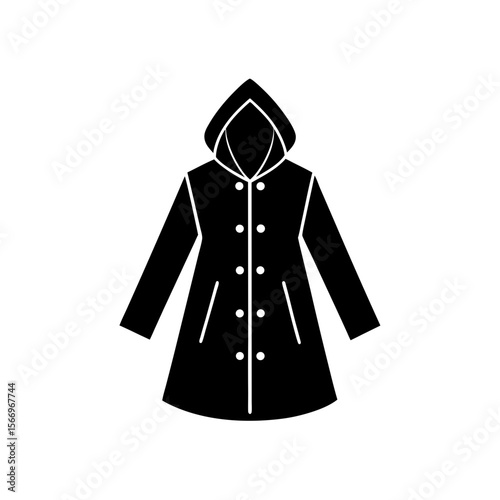 raincoat icon silhouette on white background (2).svg