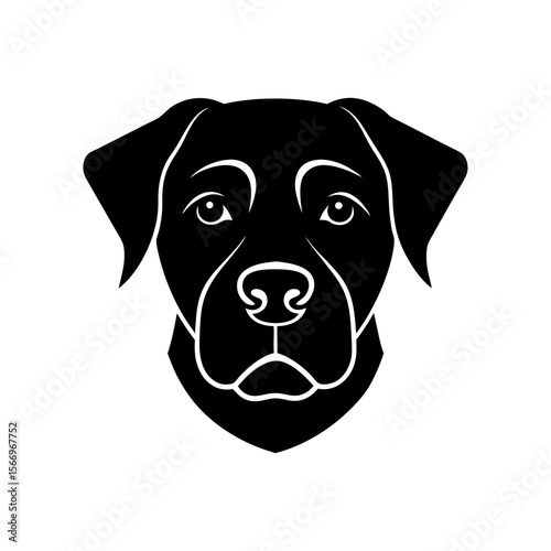 rottweiler head icon silhouette on white backgroun.svg