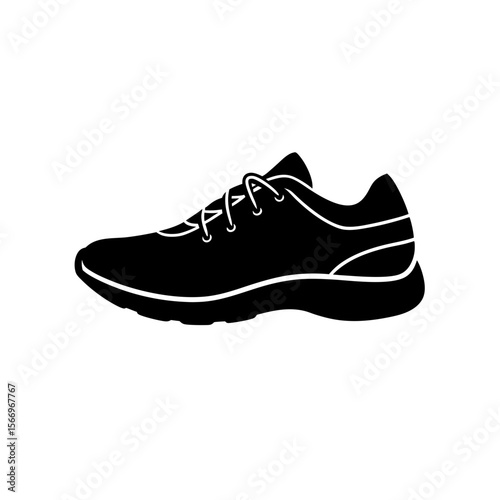 running shoes icon silhouette on white background .svg
