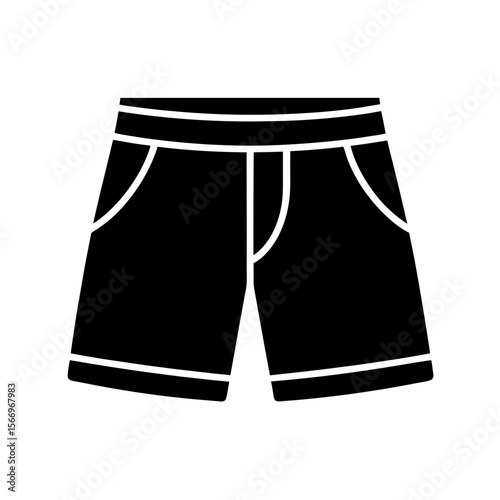 shorts icon silhouette on white background  .svg