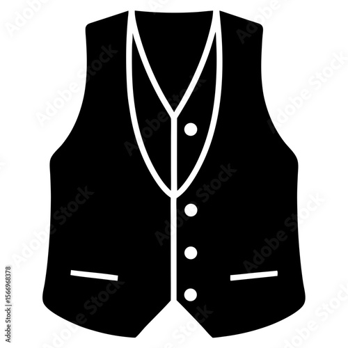 vest icon silhouette on white background.svg
