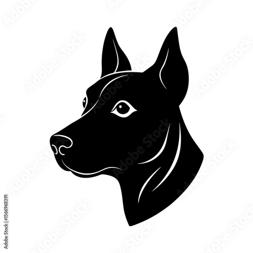 vintage style dog head icon silhouette on white ba (1).svg