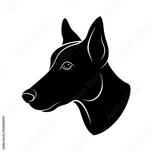 vintage style dog head icon silhouette on white ba (2).svg