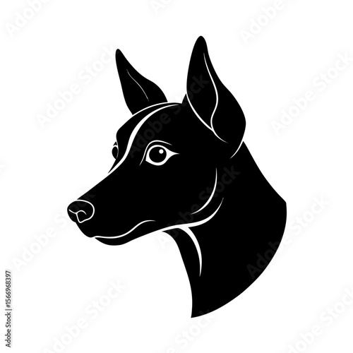 vintage style dog head icon silhouette on white ba (3).svg