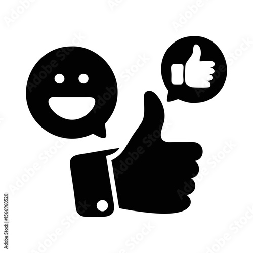 Cartoonish depiction of social media engagement expressing happiness and positive feedback