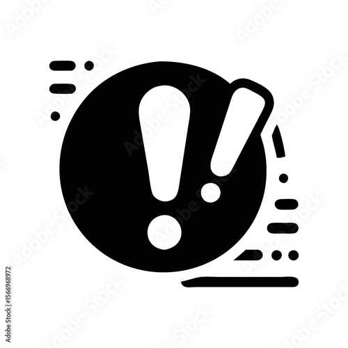 Urgent Warning Alert Icon with Exclamation Marks and Circular Element