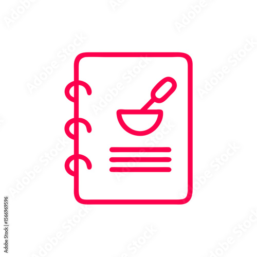 Recipe book icon with spoon and plate