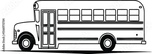 lassic School Bus Illustration  Education Transport Vehicle Icon