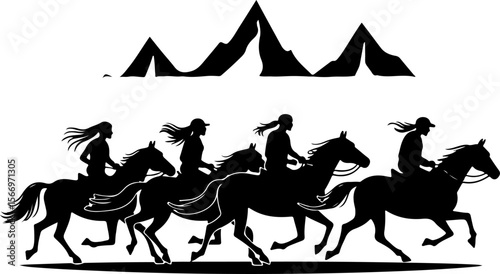 Mountain Ridershorse riding, mountain vector bundle